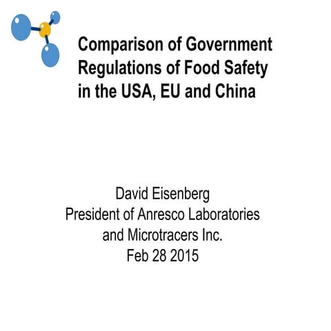 Comparison of government regulations of food safety