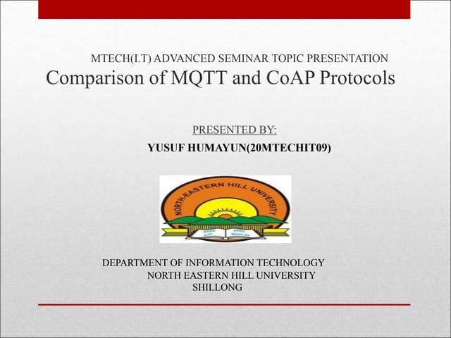 Comparison of mqtt and coap protocol