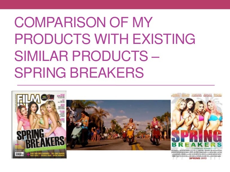 Comparison of my products with existing similar products