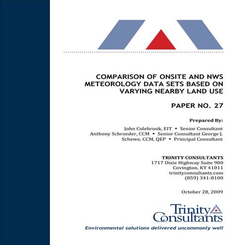 Comparison Of Onsite And Nws Meteorology Data Sets Based On Varying Nearby La...