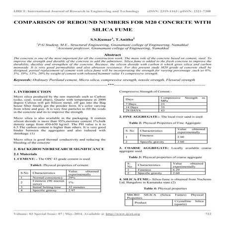 IRJET- Partial Replacement of Cement in Concrete by Silica Fume | PDF