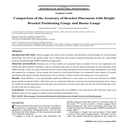 Comparison of the accuracy of bracket placement with height