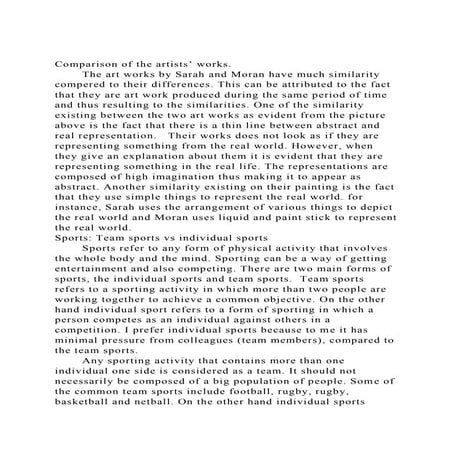 Comparison of the artists’ works. The art works by Sarah and Mo.docx