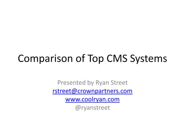 Comparison of Top CMS Systems