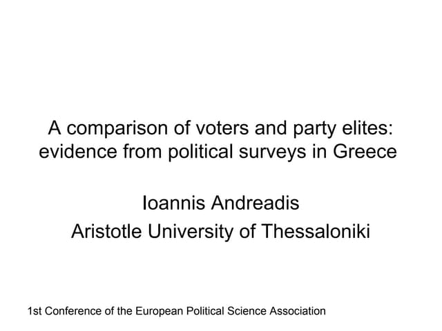 Comparison of voters and party elites