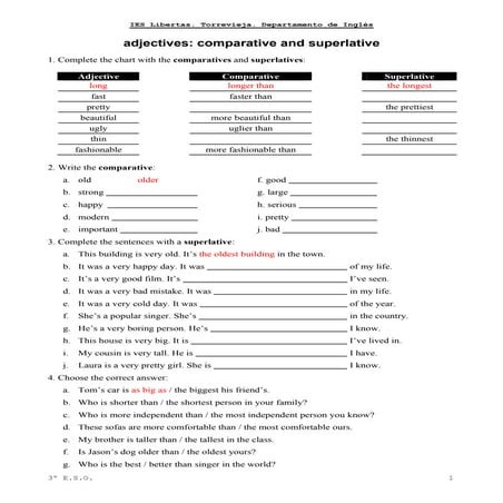 Comparison superlatives