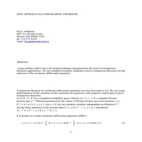 Comparison Theorems for SDEs 