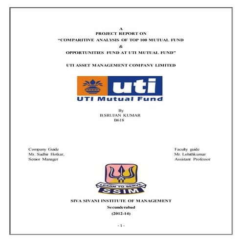 Comparaitive analysis of mutual funds