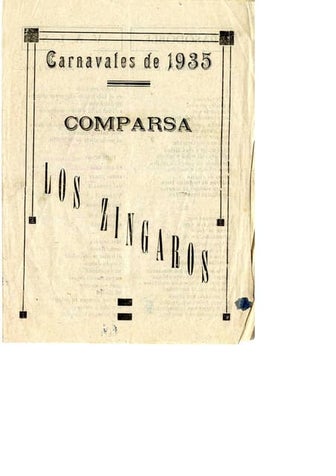 Comparsa los zingaros carnavales 1935