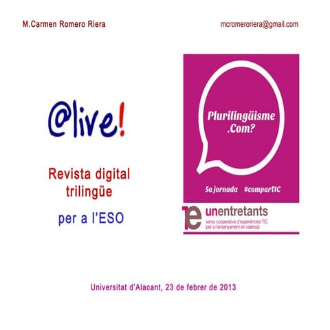 ComparTIC: Alive - Revista digital trilingüe per a l'ESO