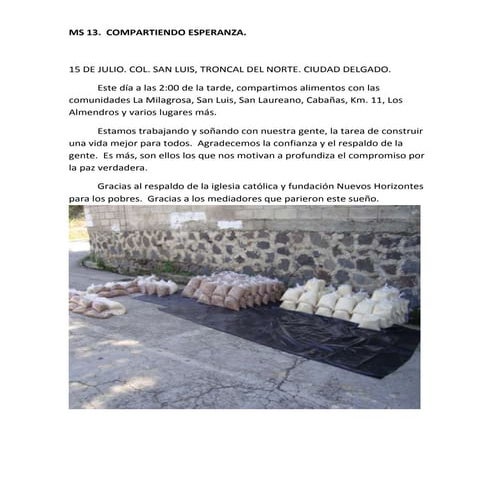 Compartiendo Esperanza MS 13