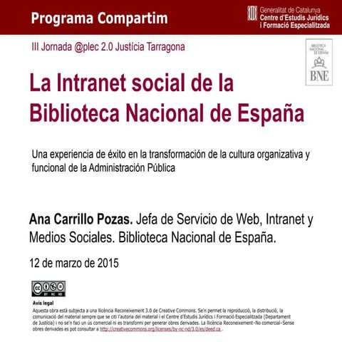 La Intranet Social de la Biblioteca Nacional de España