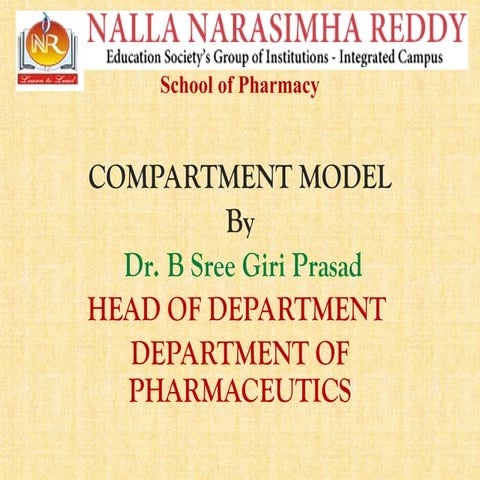 Compartment Model - Biopharmaceutics ppt
