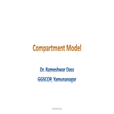 Compartment Models (one and Two) and Pharmacokinetic.pptx