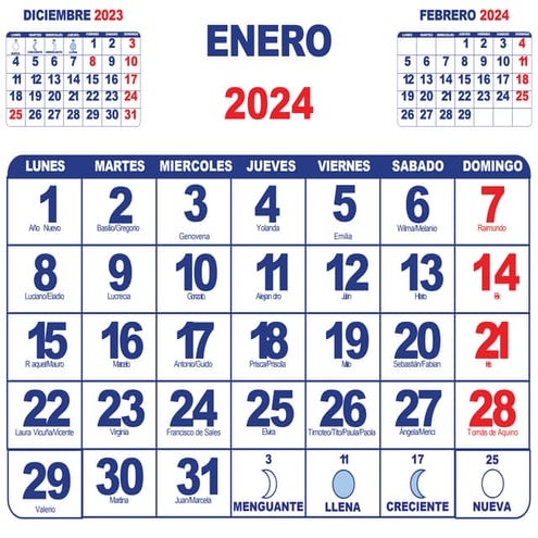 Comparto 'Calendario 2024 Santoral con fase lunar.pdf · versión 1 ...