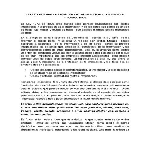 Leyes y normas para delitos informaticos.