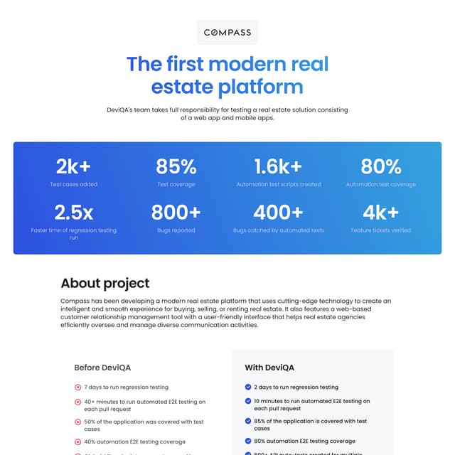 DeviQA software testing case study - real estate | PDF
