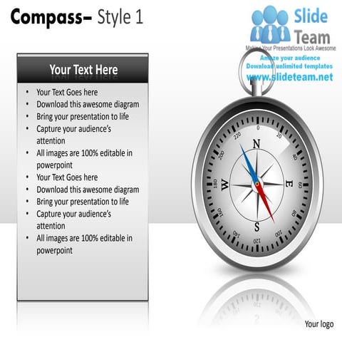 Compass style design 1 powerpoint ppt templates. | PDF