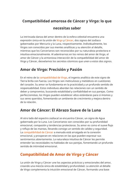 Compatibilidad en la cama entre Cáncer y Virgo todo lo que quieres ...