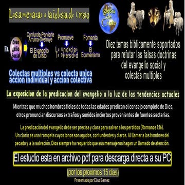 Compendio 001 LAS PRETENDIDAS AMENAZAS A LA IGLESIA DE CRISTO