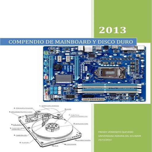 componentes del motherboard y disco duros
