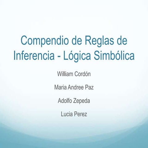 Compendio de Reglas de Inferencia - Lógica Simbólica
