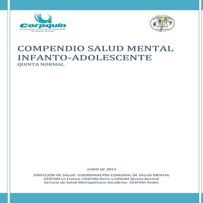 Compendio Salud Mental Infanto-Adolescente, Quinta Normal, Junio 2013