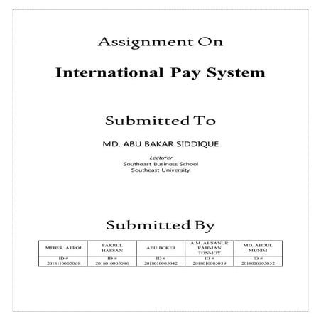 International Pay System - Assignment / Report