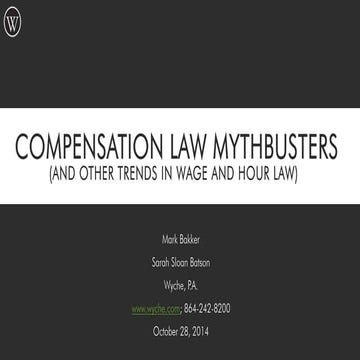 Compensation Law Mythbusters