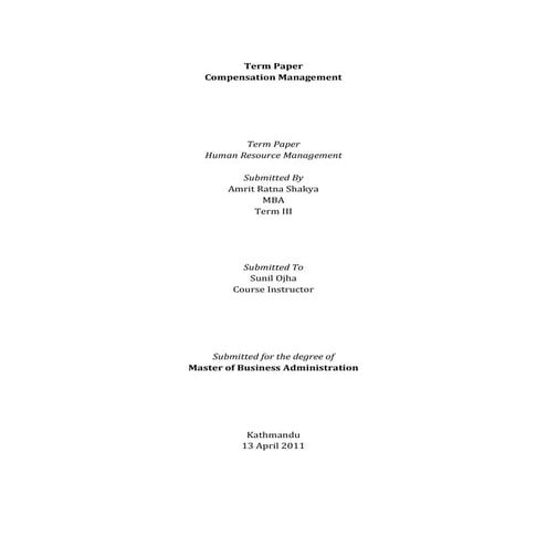 Compensation management