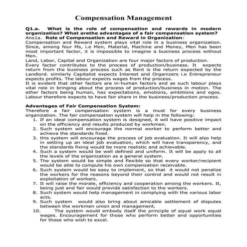 Compensation management.