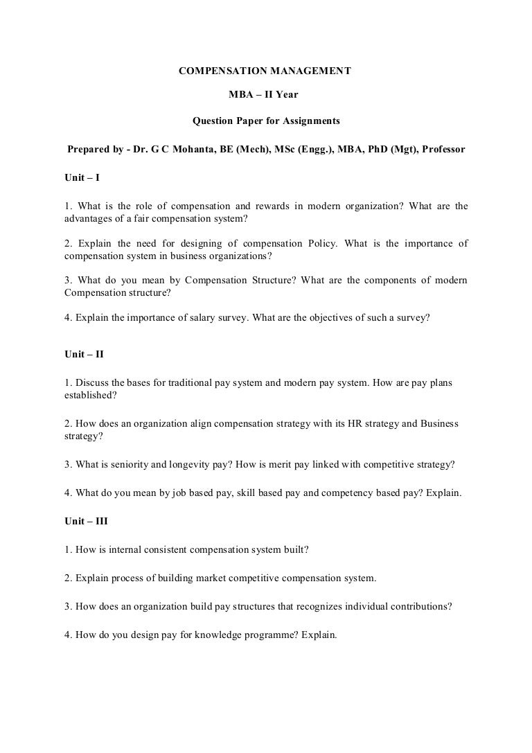 essay on compensation