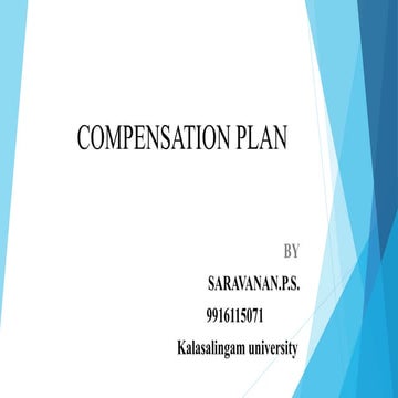 Compensation plan In HRM