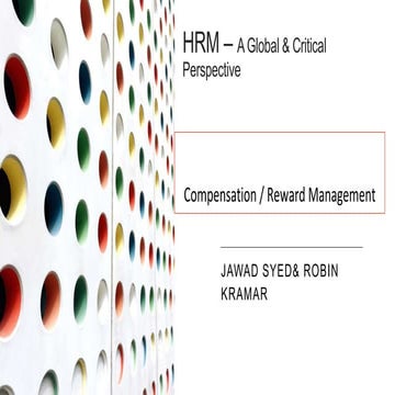 Compensation, Reward Management Human Resource