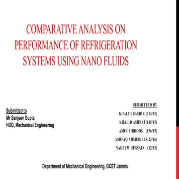 Applications of Nanotechnology in domestic refrigeration 