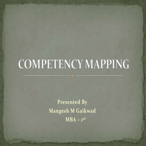 Competancy mapping