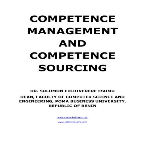 Competence Management And Competence Sourcing  