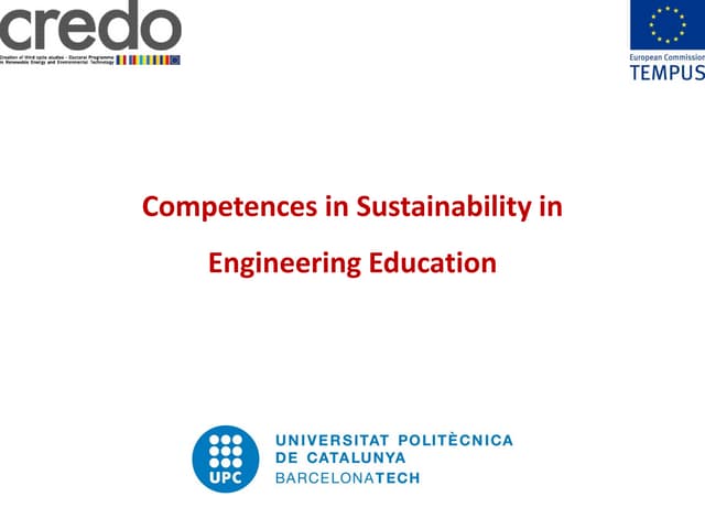 Competences in sustainability in engineering education