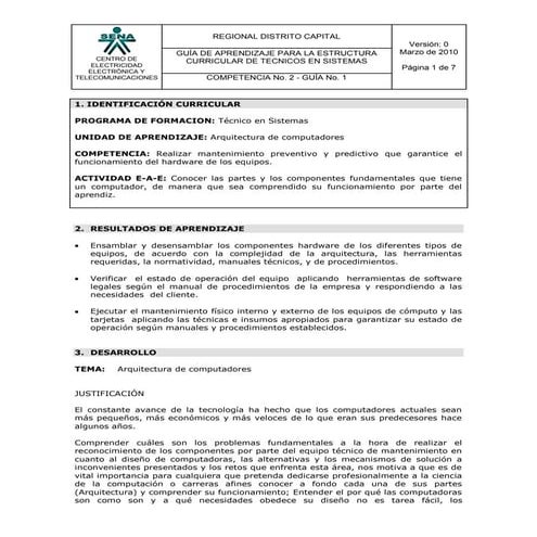 Competencia 2 Guia 1   Mantenimiento   Arquitectura De Computadores