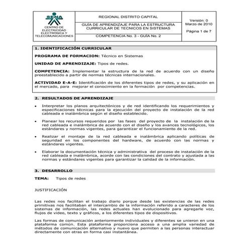 Competencia 3 guia 2   redes - tipos de redes