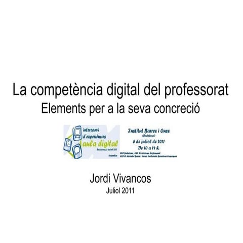 Competencia digital docent. Elements de concreció