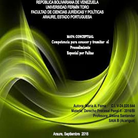 Derecho Procesal Penal II - 2016/BI - Eleana Santander - SAIA B (Acarigua)