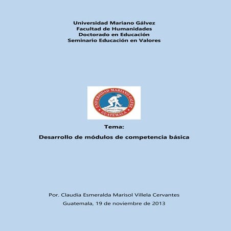 Seminario Educación en valores Doctorado en Educación UMG