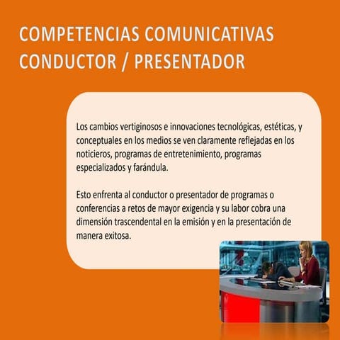 Competencias del presentador