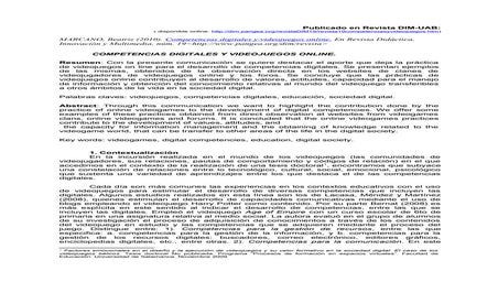 Competencias digitales en las comunidades de Call of Duty. 