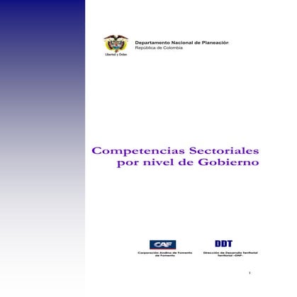 Competencias sectoriales por nivel de Gobierno (Colombia)