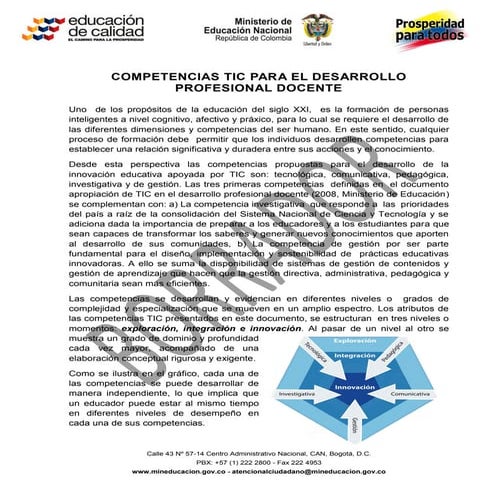 Competencias tic para el desarrollo profesional docente | PDF