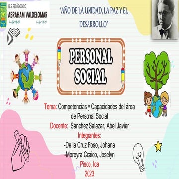 Competencias y capacidades del Area de PERSONAL SOCIAL( DE LA CRUZ Y MOREYRA)...