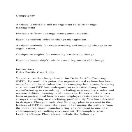 CompetencyAnalyze leadership and management roles in change ma.docx