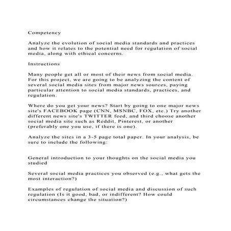 CompetencyAnalyze the evolution of social media standards and .docx